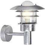 Nordlux Lønstrup 22 Luce Da Parete Acciaio e Vetro Grigio | 220mm - IP44 - Adatto per E27