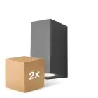 Pacco doppio D'Lite Luce Da Parete Vrebos Aluminium Nero Up&Down| Adatto per 2x GU10